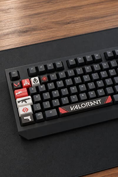 Makerpax Valorant Temalı Keycaps 9'lu Set - 6.25U Spacebar ve Cherry MX Uyumlu Mekanik Klavye Tuş Takımı