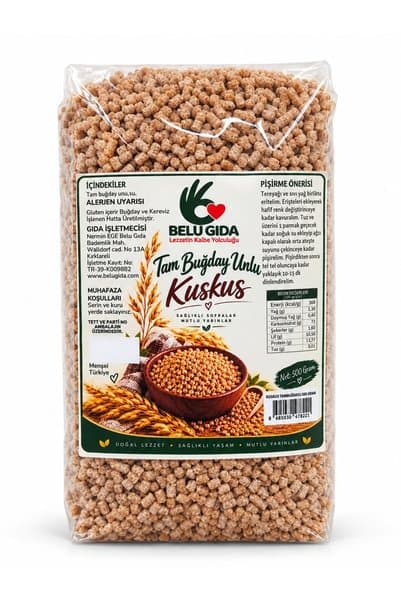 Belu Gıda Atölyesi Tam Buğday Unlu Kuskus 500 Gram