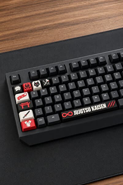 Makerpax Jujutsu Kaisen Temalı Keycaps 9'lu Set - 6.25U Spacebar ve Cherry MX Uyumlu Mekanik Klavye Tuş Takımı