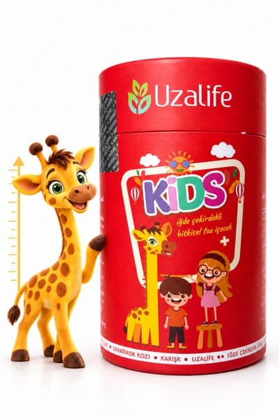 UzaLife Çocuklar İçin Kemik Gelişimine Destek İğde Çekirdekli & Keçiboynuzlu Bitkisel Toz Karışım | 3 Yaş ve Üzeri