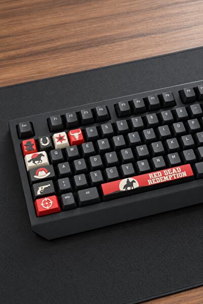 Makerpax Red Dead Redemption Temalı Keycaps 9'lu Set - 6.25U Spacebar ve Cherry MX Uyumlu Mekanik Klavye Tuş Takımı