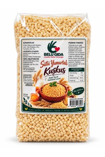 Belu Gıda Atölyesi Sütlü Yumurtalı Kuskus 500 Gram