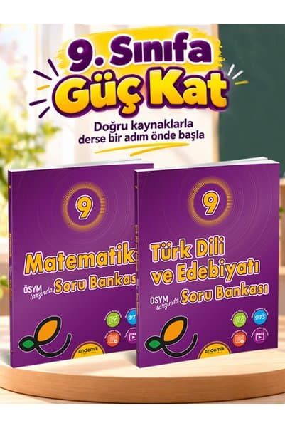 Endemik Yayınları 9. Sınıf Matematik ve Türk Dili ve Edebiyatı Soru Bankası 2'li Set