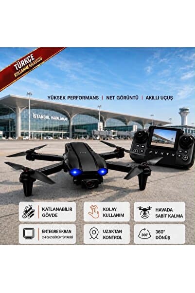 ROSE TEKNOLOJİ EKRANLI KUMANDA VE KAMERALI 360 DÖNME ÇİFT BATARYALI UYGULAMA KONTROLLÜ VE TAŞIMA ÇANTALI DRONE