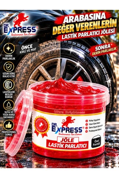 Drexpress Premium Lastik Parlatıcı Jöle 500 ml Parlak Görünüm Uzun Süre Etkili Yeniler Jel Parlatıcı Reçel Parlatıcı 500 ml
