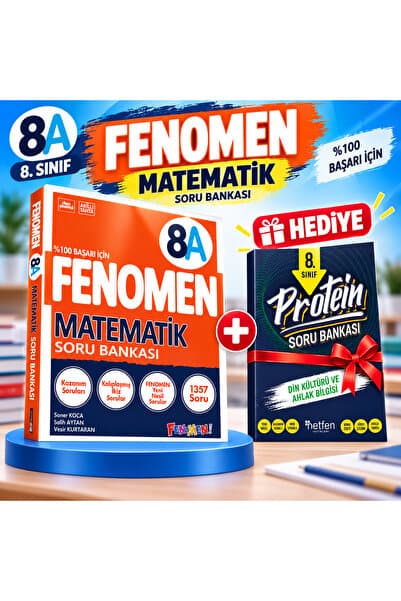 Fenomen Yayıncılık Fenomen 8.Sınıf Matematik -A- Soru Bankası + Hediye Din Kültürü Soru Bankası