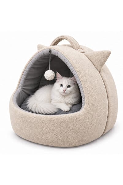 Nerotex Kedi Köpek Yatağı Yuvası Yıkanabilir Kulaklı Neroplrklk2024101