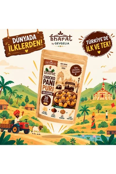 GEVGELIA BHARAT ÇİKOLATALI PANİ PURİ SET (20 Lİ PURİ , CHOCO MASALA PANİ VE TATLI NAMKEEN ATIŞTIRMALIK PAKETİ İLE )