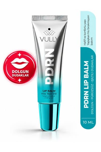VULLY PDRN Glow Lip Balm | Şeffaf, Cam Görünümlü Parlaklık Veren, Dolgunlaştırıcı ve Onarıcı Dudak Bakım Balmı | PDRN, Hyalüronik Asit & Peptit İçeren 10 ml