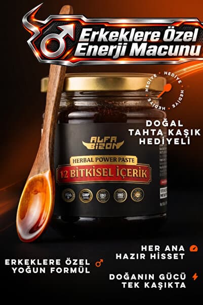 Alfa Bizon Ginseng Safran Epimedium Çakşır Otu 12 Bitkisel Karışımlı Enerji Macunu (240 GR)