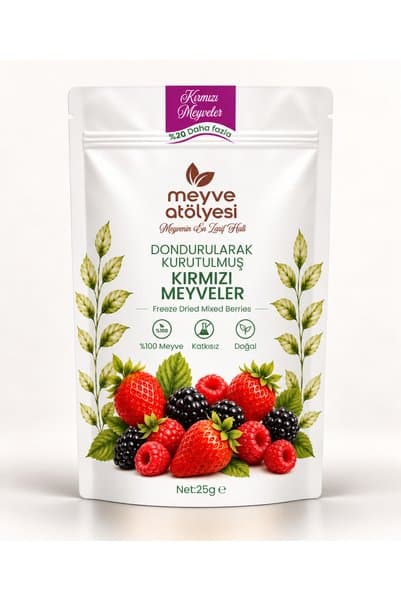 Meyve Atölyesi Dondurularak Kurutulmuş Kırmızı Meyveler 25 Gr.