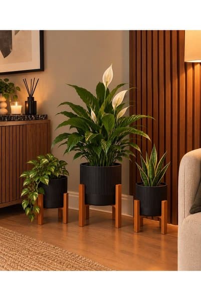 elyudesing Elyu Design 30 cm Dekoratif Büyük Boy Saksı