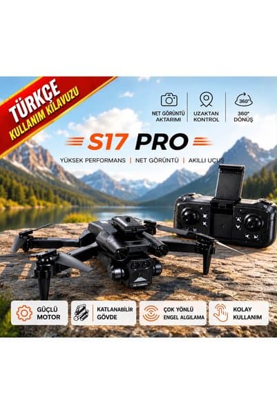 ROSE TEKNOLOJİ S17 PRO KATLANABİLİR HD KAMERA ÇİFT BATARYALI ENGELDEN KAÇINMA OPTİK AKIŞ SABİTLEMELİ DRONE