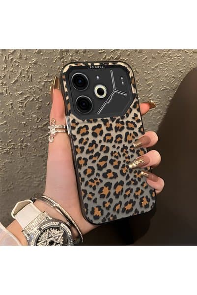 CASEVIBE Tecno Pova 6/Pova 6 Pro 5G Uyumlu Şık Leopar Desenli Sağlam Koruyucu Telefon Kılıfı
