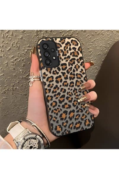 CASEVIBE Samsung Galaxy A73 Uyumlu Şık Leopar Desenli Sağlam Koruyucu Telefon Kılıfı