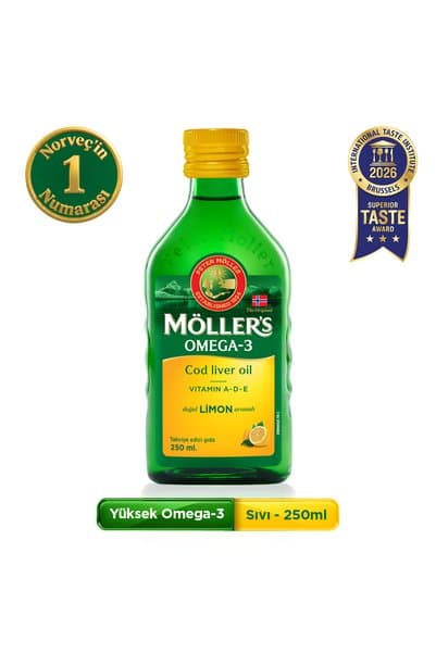 Möller's Mollers Omega-3 Limonlu Balık Yağı Şurubu Takviye Edici Gıda 250 ml