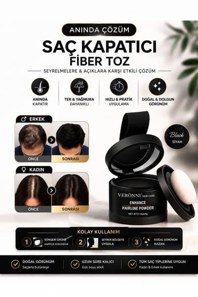 BLUE Skin Care Saç Kapatıcı Yeni Nesil Saç Kıran Saç Dolgunlaştırıcı Siyah Pudra| Seyrek Sakal Saçlar için Saç Fiberi | Beyaz Kapatıcı Suda Çıkmaz Boya