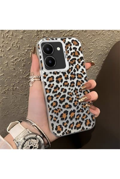 CASEVIBE Vivo Y36 4G/5G Uyumlu Şık Leopar Desenli Sağlam Koruyucu Telefon Kılıfı