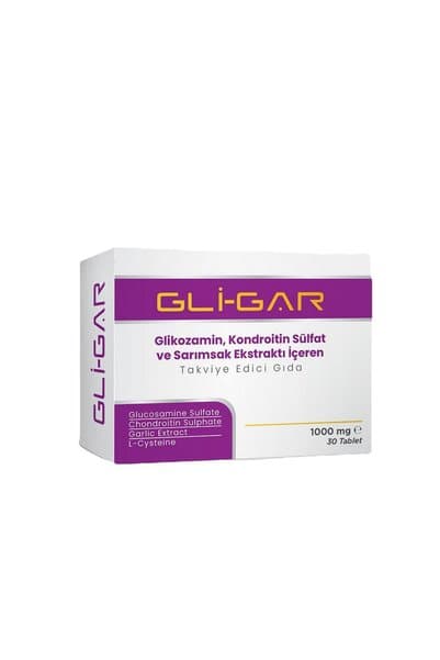 gligar GLİ-GAR Sarımsak Ekstresi, Glukozamin, Kondroitin ve L-Sistein İçeren Takviye Edici Gıda 30 Tablet