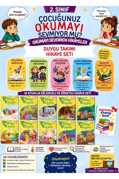 Ata Yayıncılık 2.Sınıflara Özel Hikaye Sevdiren Okuma Kitabı 10'lu