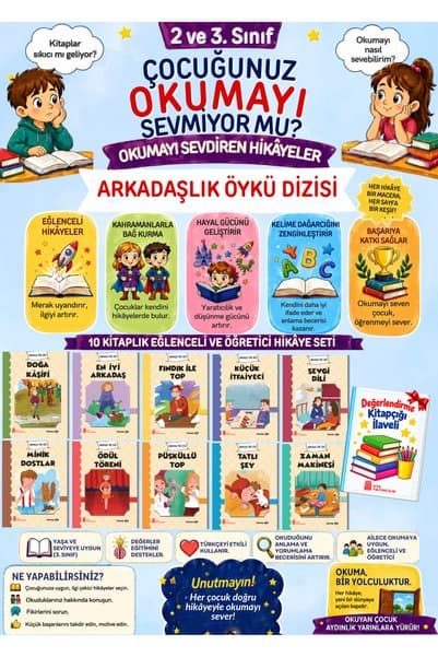 Ata Yayıncılık 3. Sınıflar Öğrencileri İçin Okuma Kitabı Hikaye Seti Okuma Anlama Geliştirme 10'lu