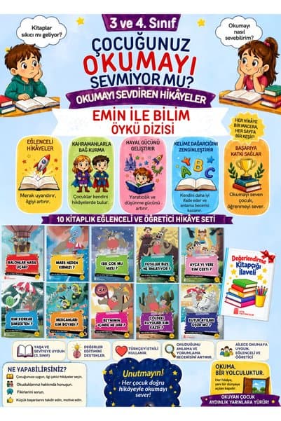 Ata Yayıncılık 3. Sınıflar Eğlenceli Okumayı Sevdiren Hikaye Seti 10'lu
