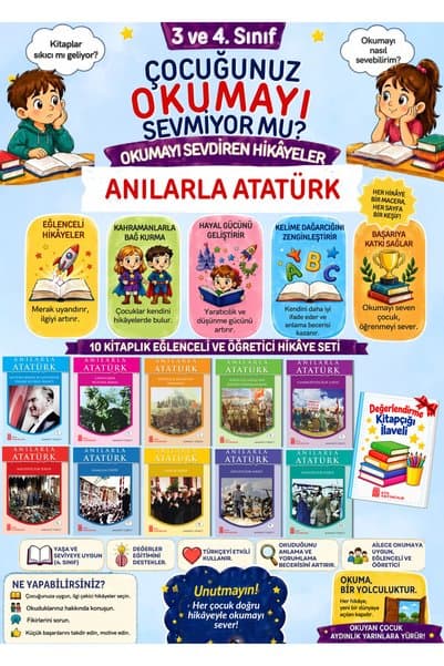 Ata Yayıncılık 4.Sınıflar Okumaya Sevdiren En Hikaye Seti 10'lu