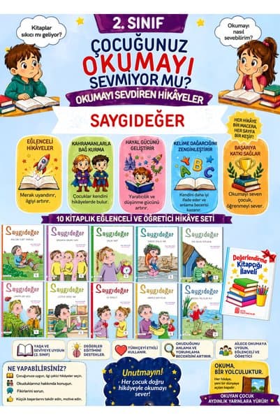 5 Renk Yayınları 2. Sınıflar Eğlenceli Okumayı Sevdiren Hikaye Seti 10'lu (5RENK)