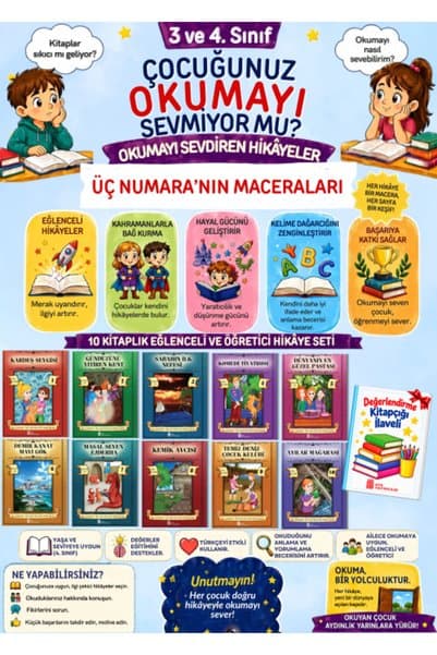 Ata Yayıncılık 4. Sınıf 10'lu Hikaye Kitapları Seti- Okumayı Sevdiren 80-96 Sayfalık Öyküler