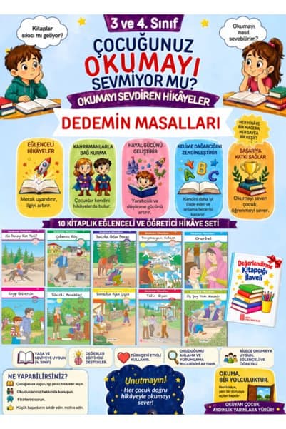 Ata Yayıncılık 4. Sınıf 10'lu Hikaye Kitapları Seti- Okumayı Sevdiren 80 Sayfalık Öyküler