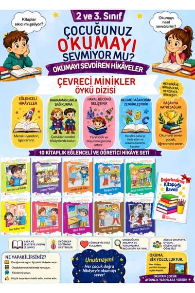 Ata Yayıncılık 3.Sınıflar Özel Birbirinden Güzel Okuma Kitapları 10'lu