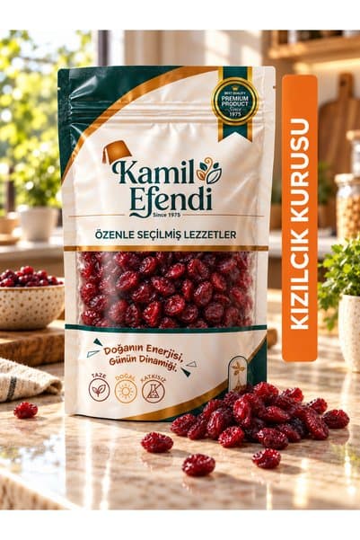 KAMİL EFENDİ 1975 Turna Yemişi (Cranberry) 200 gr Kurutulmuş Kızılcık Kuru Meyve Atıştırmalık