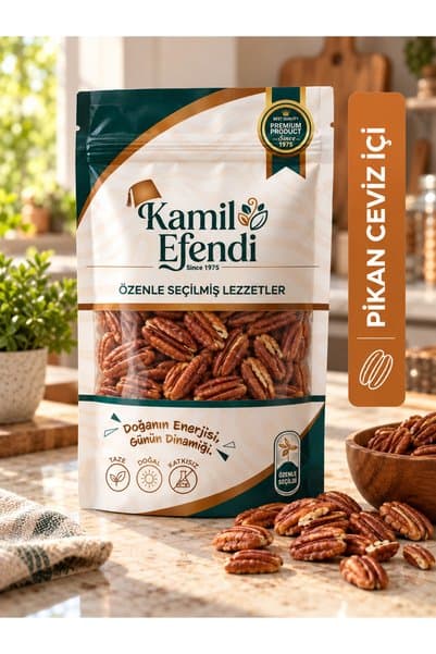 KAMİL EFENDİ 1975 Yerli Pikan Cevizi İçi 100 gr Kabuksuz Pikan Cevizi Kuruyemiş