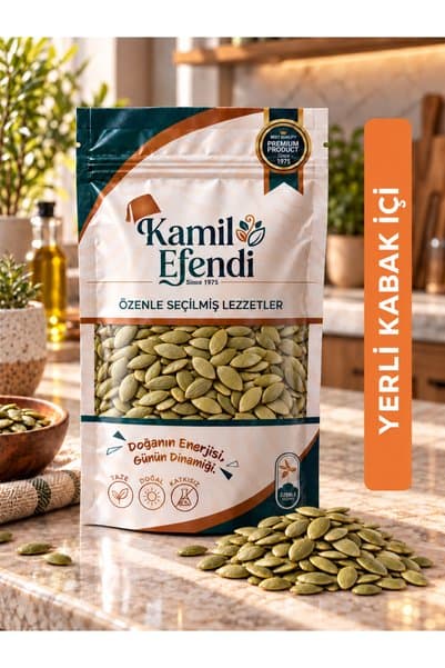 KAMİL EFENDİ 1975 Yerli Çiğ Kabak Çekirdeği İçi 300 gr Kabuksuz İç Kabak Çekirdeği Kuruyemiş
