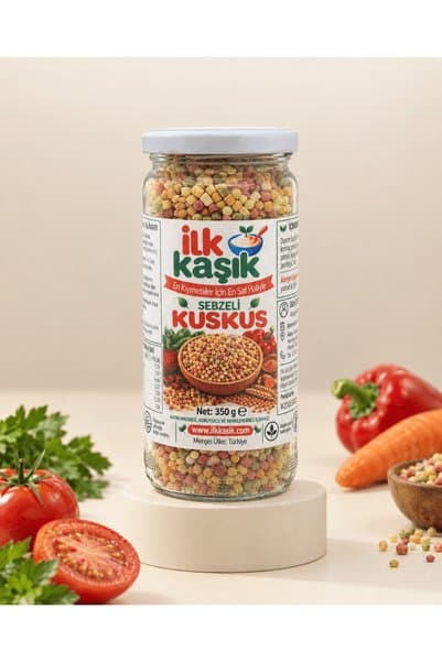 İlk Kaşık Sebzeli Kuskus | 350 g | Yumurtalı Ispanaklı Pancarlı Zerdeçallı