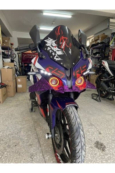 e2carbonchrome BAJAJ PULSAR RS200 Mor Forget Karbon Desenli Winglet