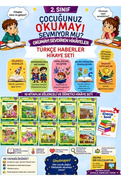 Ata Yayıncılık 2.Sınıflar İçin Okumayı Pekiştiren Hikaye Seti 10'lu