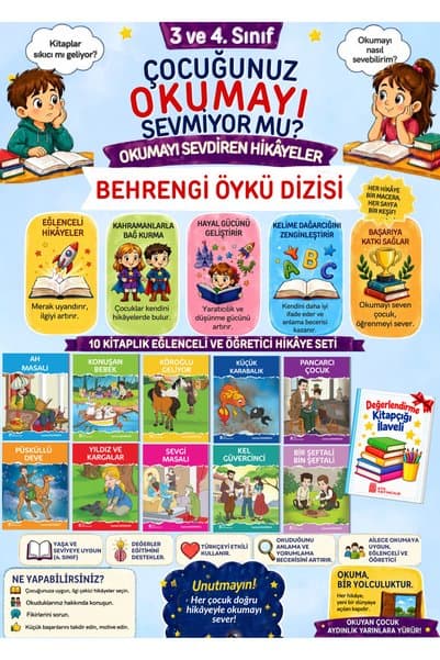 Ata Yayıncılık 4.Sınıflar İçin Okuma Kitabı 10'lu Seri