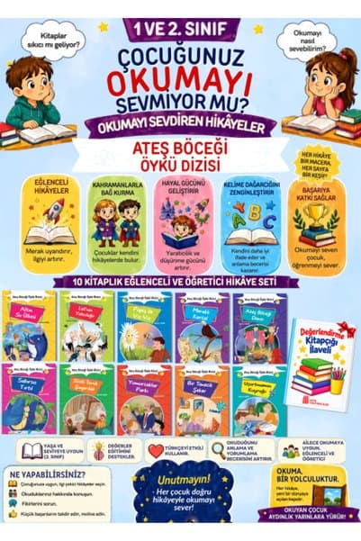 Ata Yayıncılık 2.Sınıflar İçin Okuma Alışkanlığı Kazandıran 10'lu Hikaye Seti
