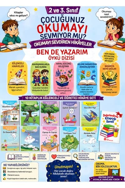 Ata Yayıncılık 3.Sınıflar İçin En Çok Okutan Tam 10'lu Hikaye Seti