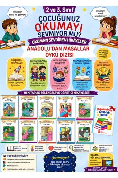 Ata Yayıncılık 3. Sınıflar İçin İlkokul Okumayı Sevdiren Hikaye Seti 10'lu