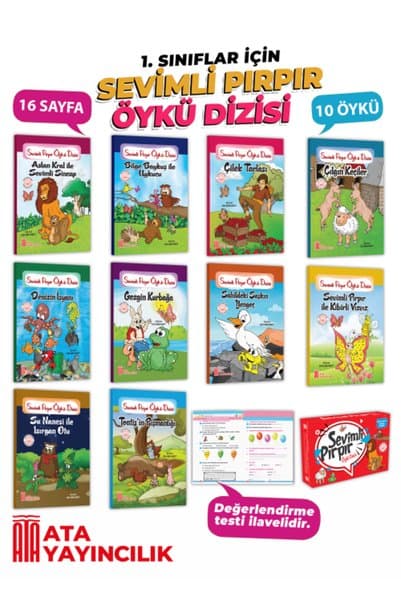 Ata Yayıncılık 1. Sınıflar İçin Sevimli Pırpır 10 Kitaplık Kutulu Hikaye Kitabı Seti - İlk Okumayı Sevdiren - Değer