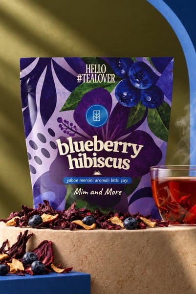 Mim and More Blueberry Hibiscus Tea - Yaban Mersini Aromalı Hibiskus Çayı Doypack 40 g