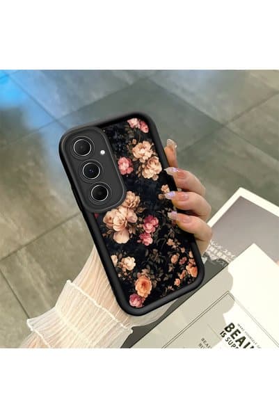 CASEVIBE Samsung Galaxy A55 Uyumlu Muhteşem antika gül tasarımlı tam korumalı telefon kılıfı