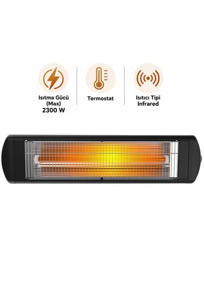 KUMTEL 2300 W Termostatlı Duvar Tipi Infrared Elektrikli Isıtıcı EX-23