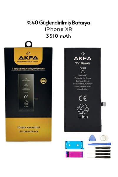 Akfa nano Iphone Xr Uyumlu %40 Güçlendirilmiş Telefon Bataryası 3510 Mah Tamir Seti