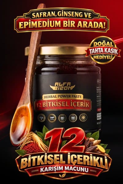 Alfa Bizon Safran Ginseng Epimedium Çakşır Otu 12 Bitkisel Karışımlı Macun (240 GR)