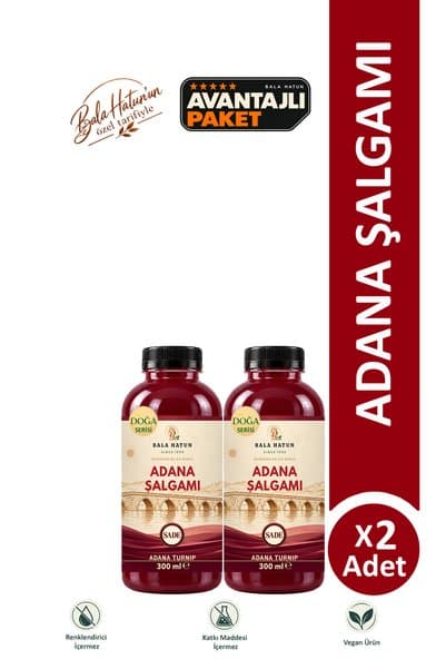 BALA HATUN Adana Şalgamı 300ml Sade - Doğal Fermantasyon (2'li)
