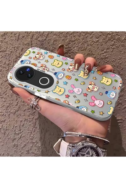 quırkshıeld Vivo V50 Uyumlu Çoklu sevimli hayvan baskılı kılıf, günlük kullanım için ideal