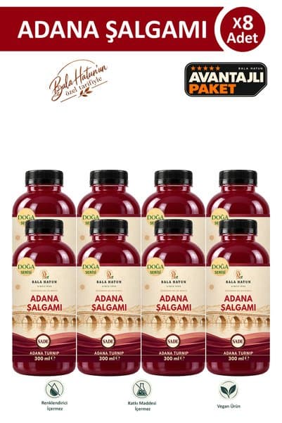 BALA HATUN Adana Şalgamı 300ml Sade - Doğal Fermantasyon (8'li)